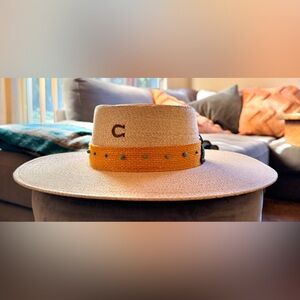 Stylish Charlie Horse Straw Hat with Orange Band